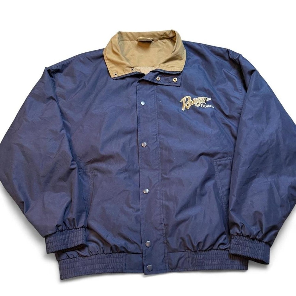 Vintage Ranger Boats embroidered the game full zip windbreaker jacket size large